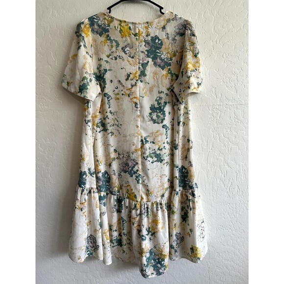 A New Day Short Sleeve Tie-Dye V-Neck Flare Dress Womens Size S White - Picture 13 of 16